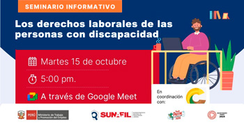 Seminario online gratis "Los derechos laborales de las personas con discapacidad"  de la SUNAFIL