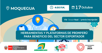 Seminario online "Herramientas y plataformas de promperu para beneficio del sector exportador"