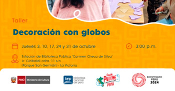 Taller presencial gratis "Decoración con Globos" de la BNP