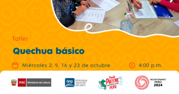 Taller presencial gratis "Quechua básico" de la BNP