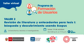 Taller virtual gratis Revisión de literatura y antecedentes para tesis búsqueda y descubrimiento usando Scopus