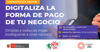 Capacitación online "Digitaliza la forma de pago de tu negocio" de PRODUCE