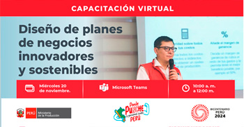 Capacitación online "Diseño de planes de negocio innovadores y sostenibles" del PRODUCE