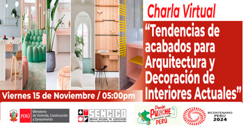 Charla virtual gratis "Tendencias de Acabados para Arquitectura y Decoración de Interiores Actuales" 