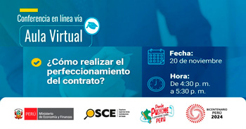 Conferencia online gratis "¿Cómo realizar el perfeccionamiento del contrato?" del OSCE