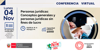 Conferencia online  "Personas jurídicas: Conceptos generales y personas jurídicas sin fines de lucro"