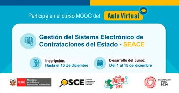 Curso online gratis con certificado "Gestión del Sistema Electrónico de Contrataciones del Estado - SEACE"