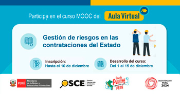 Curso online gratis con certificado "Gestión de riesgos en las contrataciones del Estado" del OSCE