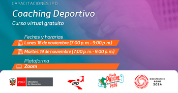 Curso online gratis "Coaching Deportivo" del Instituto Peruano del Deporte - IPD