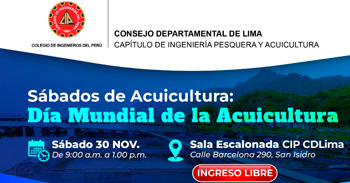 Evento presencial "Sábados de Acuicultura: Día Mundial de la Acuicultura"