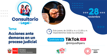 Evento online gratis "Acciones ante demoras en un proceso judicial"del MINJUSDH