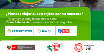 Evento online "¿Qué requisitos necesitas para viajar con tu mascota al extranjero?" del MIDAGRI