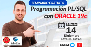 Seminario online gratis "Programación PL/SQL con ORACLE 19c" de CIETSI Perú