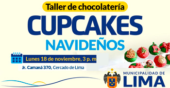 Taller presencial "Cupcakes Navideños" del SAT LIMA