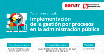 Taller presencial "Implementación de la gestión por procesos en la administración pública" de la ENAP