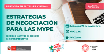 Taller online "Estrategias de negociación para las mype" del PRODUCE