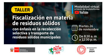 Taller online "Fiscalización en materia de residuos sólidos" del MINAM