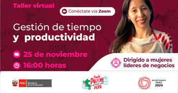 Taller online "Gestión de tiempo y productividad" del PRODUCE