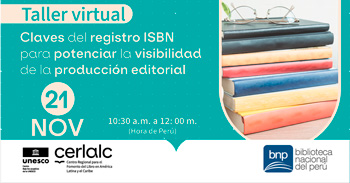 Taller virtual "Claves del registro ISBN para potenciar la visibilidad de la producción editorial" BNP