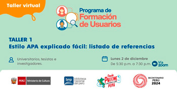 Taller virtual gratis "Estilo APA explicado fácil: listado de referencias" de la BNP