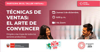 Taller online "Técnicas de ventas: el arte de convencer" del PRODUCE