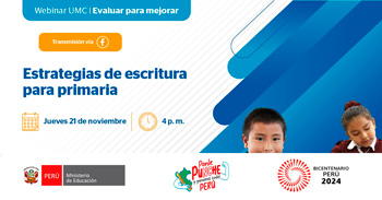 Webinar online "Estrategias de lectura para primaria" del MINEDU