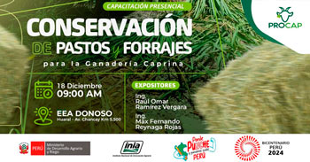 Capacitación presencial "Conservación de pastos y forrajes para la ganadería caprina" del INIA