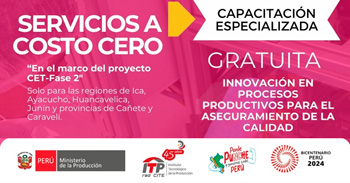 Capacitación presencial "Innovación en procesos productivos para el aseguramiento de la calidad" 