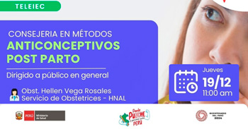 Capacitación online gratis "Consejería en Métodos Anticonceptivos Post Parto" 