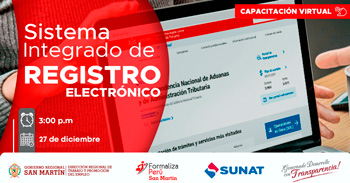 Capacitación online gratis "Sistema Integrado de Registro Electrónico" de la DRTPE de San Martín