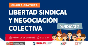 Charla online gratis "Libertad sindical y negociación colectiva"  de la SUNAFIL