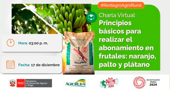 Charla online Principios básicos para realizar el abonamiento con guano de las islas en frutales