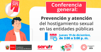 Conferencia general online Prevención y atención del hostigamiento sexual en las entidades públicas