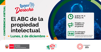 Conferencia online "El ABC de la Propiedad Intelectual" del MINJUSDH