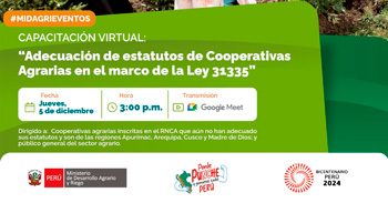 Conferencia online Adecuación de estatutos de Cooperativas Agrarias en el marco de la Ley 31335