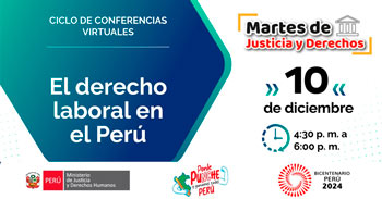 Conferencia online "El derecho laboral en el Perú" del MINJUSDH