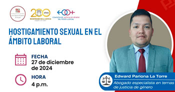 Conferencia online " Hostigamiento sexual en el ámbito laboral " de la Corte Superior de Justicia de Ucayali