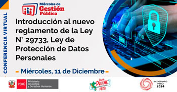 Conferencia online "Introducción al reglamento de la Ley N° 29733, Ley de Protección de Datos Personales"  