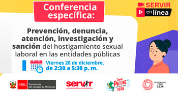 Conferencia online Prevención, denuncia, atención, investigación y sanción del hostigamiento sexual en el sector público