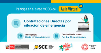 Curso online gratis MOOC "Contrataciones Directas por Situación de Emergencia" del OSCE