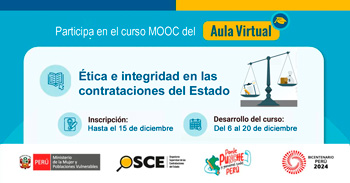 Curso online gratis con certificado "Ética e integridad en las contrataciones del Estado" del OSCE