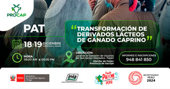 Evento presencial  Asistencia Técnica PAT sobre "Transformación de derivados lácteos de ganado caprino".