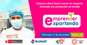 Evento presencial gratis "Programa Emprender Exportando" de la SUNAT