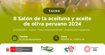 Evento presencial "II Salón de la Aceituna y Aceite de Oliva Peruano 2024" del MIDAGRI