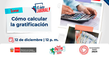 Evento online gratis "Cómo calcular la gratificación" del MTPE