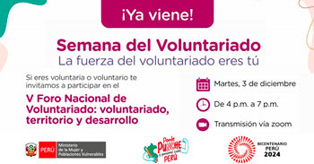 V Foro Nacional de Voluntariado online: Voluntariado, territorio y desarrollo