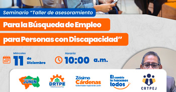 Seminario presencial "Para la búsqueda de empleo para personas con discapacidad" de la DRTPE Junín