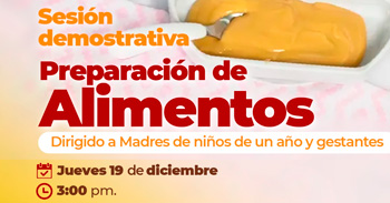 Taller presencial "Preparacion de alimentos; de la Municipalidad de Ancón