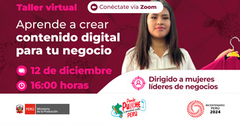 Taller online "Aprende a crear contenido digital para tu negocio" del PRODUCE