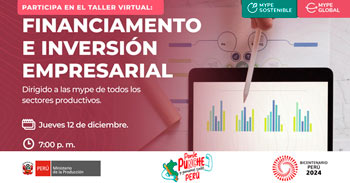 Taller online "Financiamiento e Inversión Empresarial" del PRODUCE